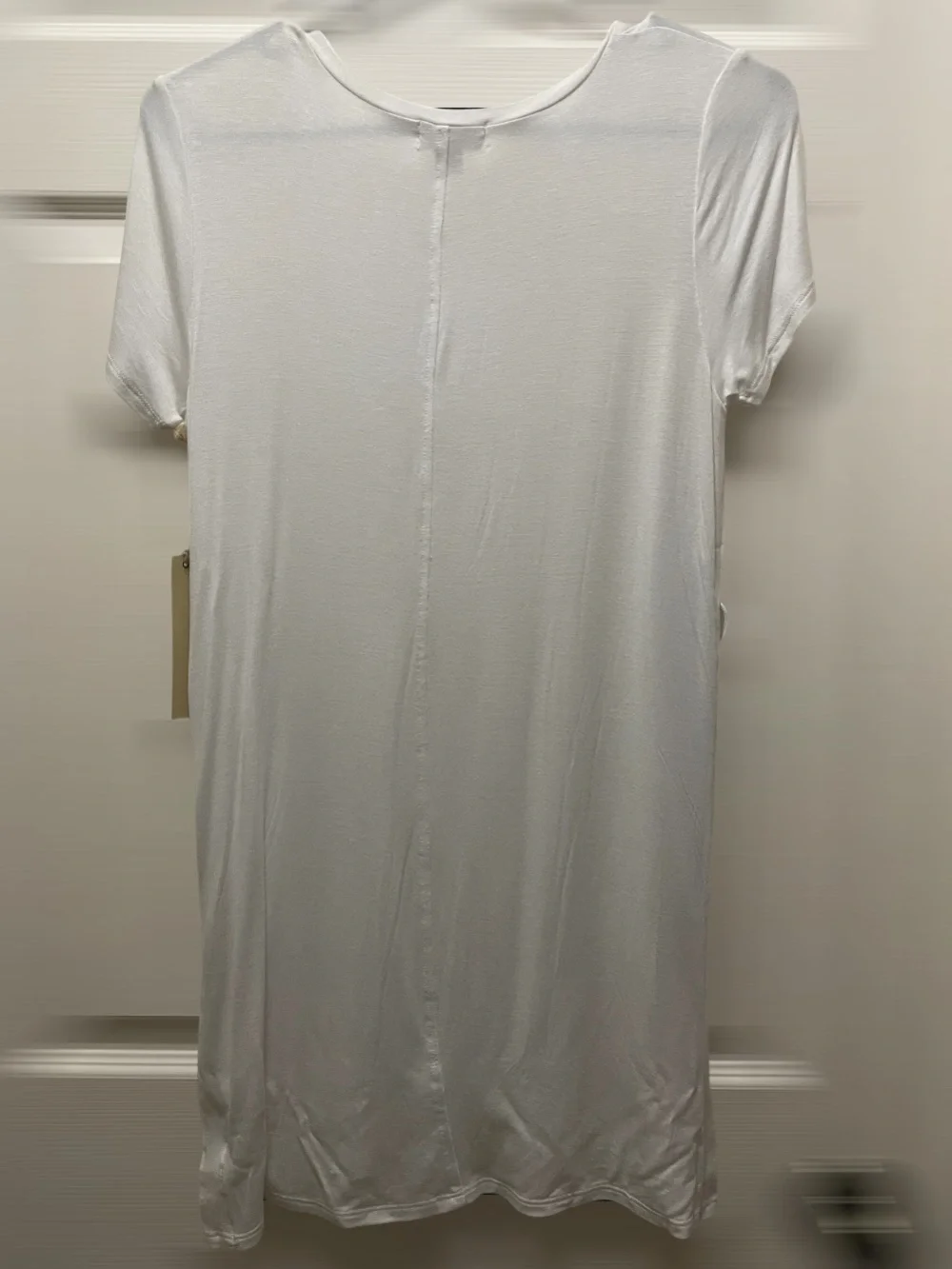 Takeout White Crewneck Swim Suit Cover-Up With Lacing Detail